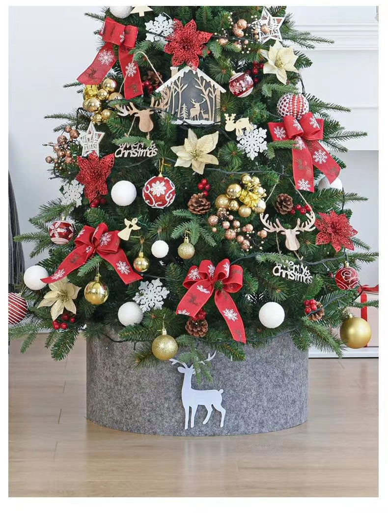 Grey felt Christmas tree collar with white reindeer – view 6