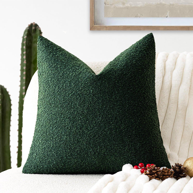 Bouclé pillow cover in Forest Green