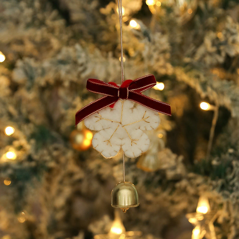 Felt Christmas Ornament – Stocking, Mitten, Tree or Snowflake – Cream Snowflake
