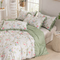 Sage floral ruffle duvet cover set – view 4