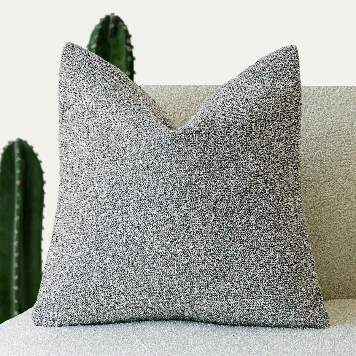 Bouclé pillow cover in Grey