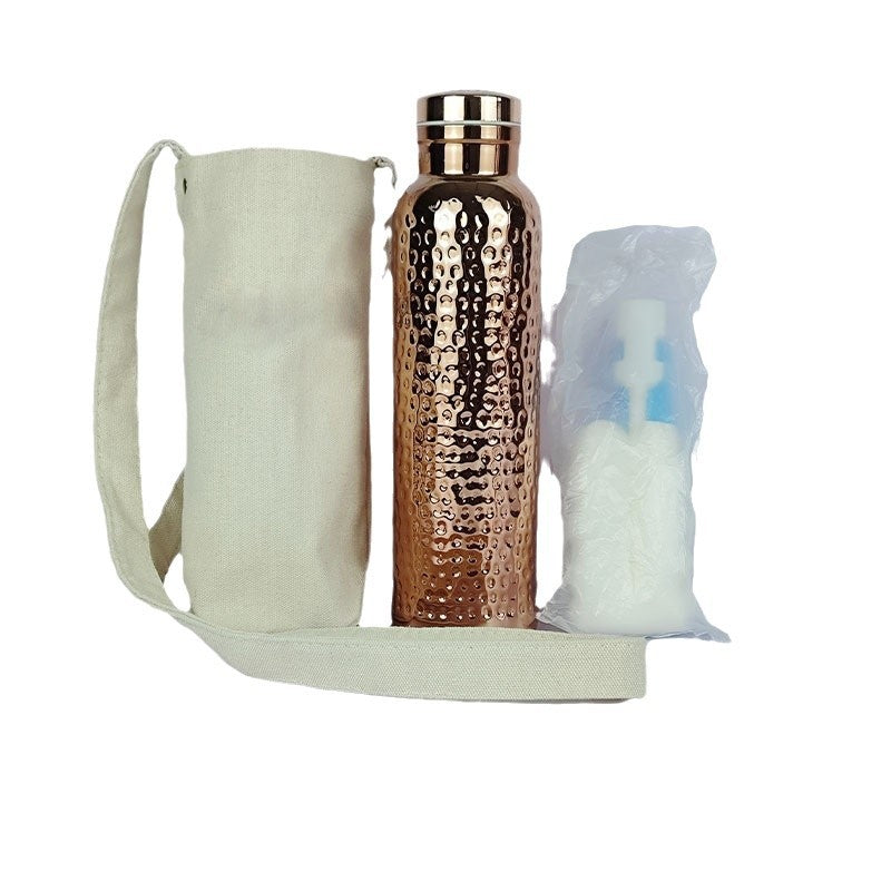 Hammered copper insulated water bottle
