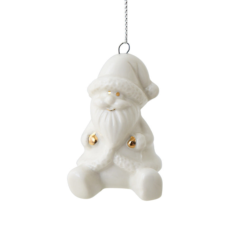 White ceramic Christmas ornament – view 2