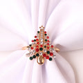 Gold-tone Christmas napkin rings with enamel details – view 4