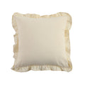 Ruffled Pillow Cover – Gingham & Solid – Cream