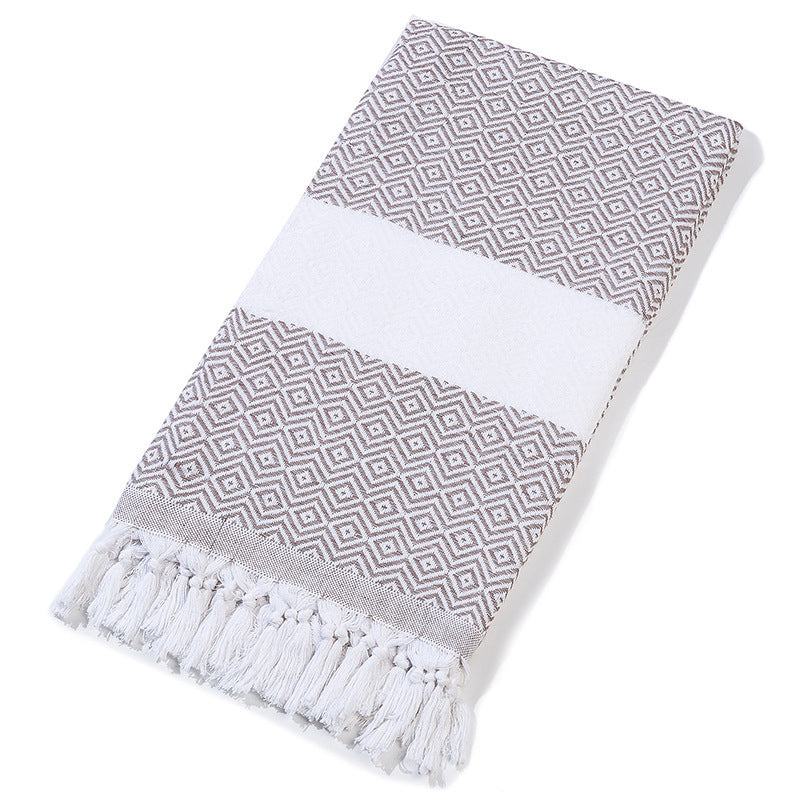 Turkish-style peshtemal towel with tassels – view 3