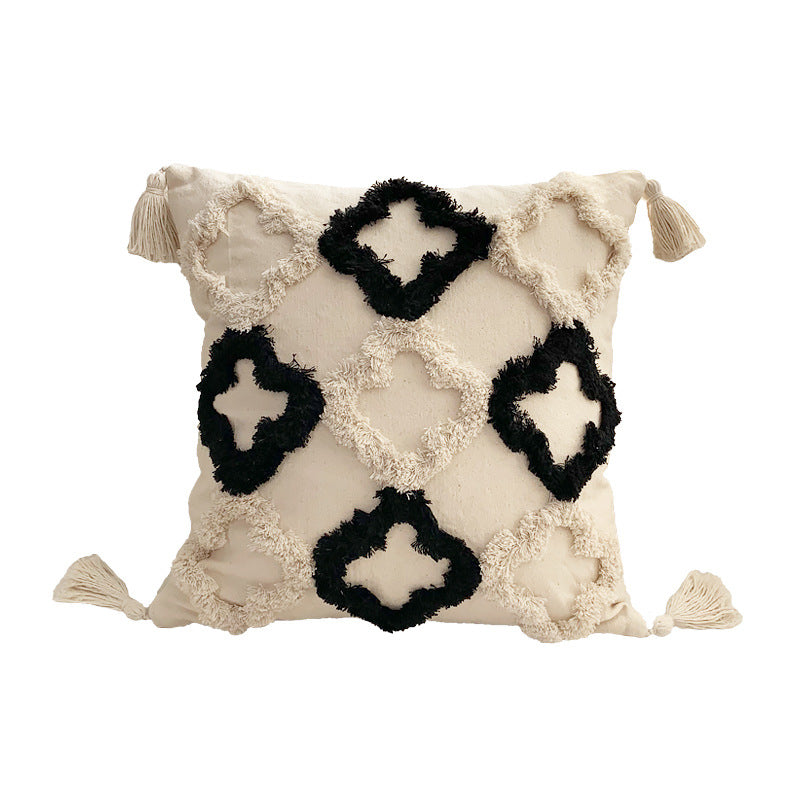 Boho tufted pillow with tassels – view 8