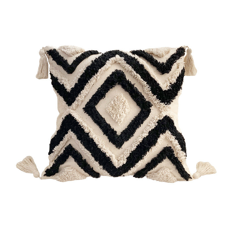 Boho tufted pillow with tassels – view 6