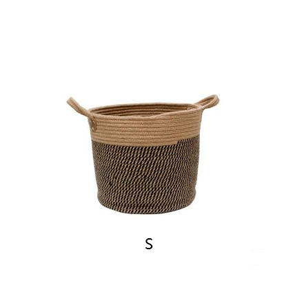 Two-tone woven rope storage basket – view 5