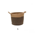 Two-tone woven rope storage basket – view 5