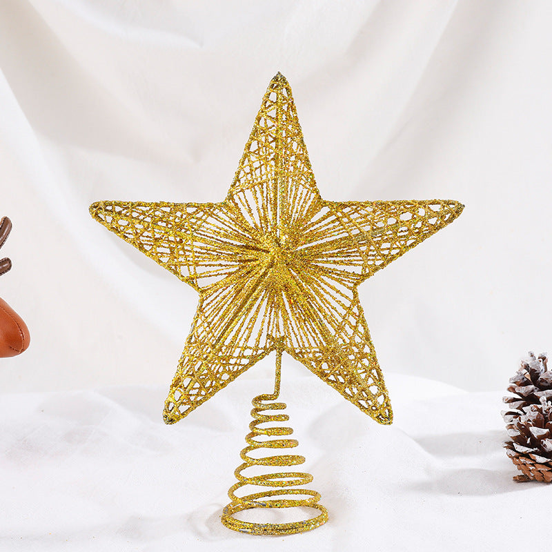 Glitter Wire Star Tree Topper – Gold
