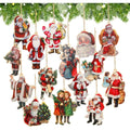 Vintage Santa wooden Christmas ornaments – view 1