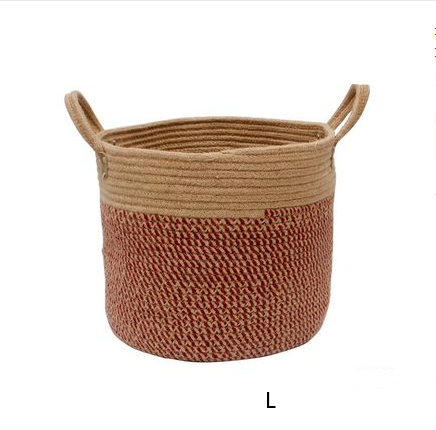 Two-tone woven rope storage basket – view 6