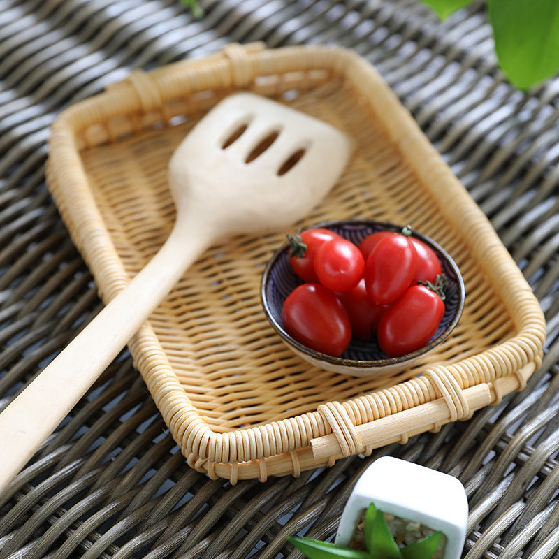 Woven rattan tray with handles – view 1