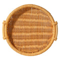 Woven rattan tray with handles – view 3