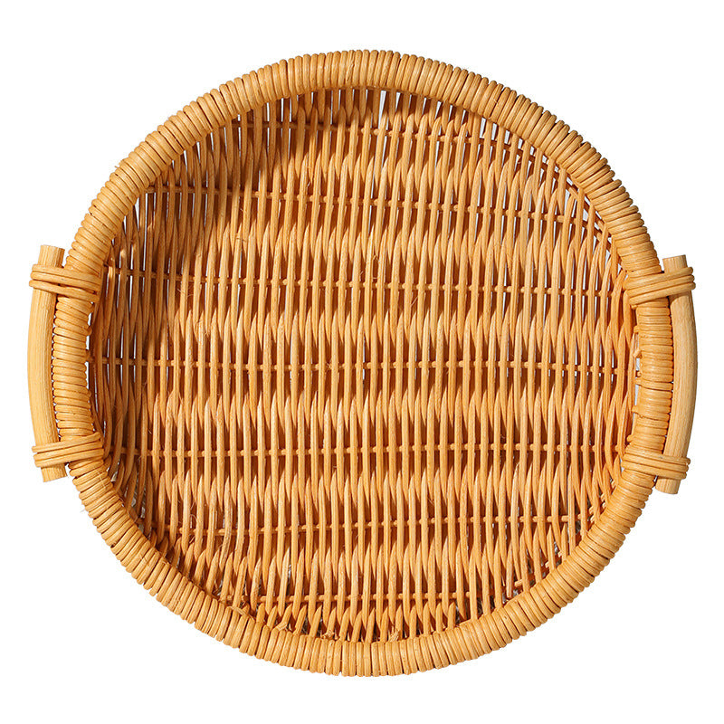 Woven rattan tray with handles – view 3