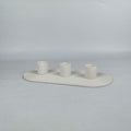 Ribbed porcelain taper candle holder for three candles – view 1