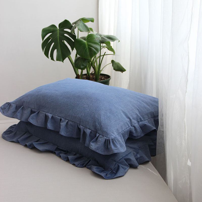 Washed cotton ruffle pillowcases, set of 2 – view 4