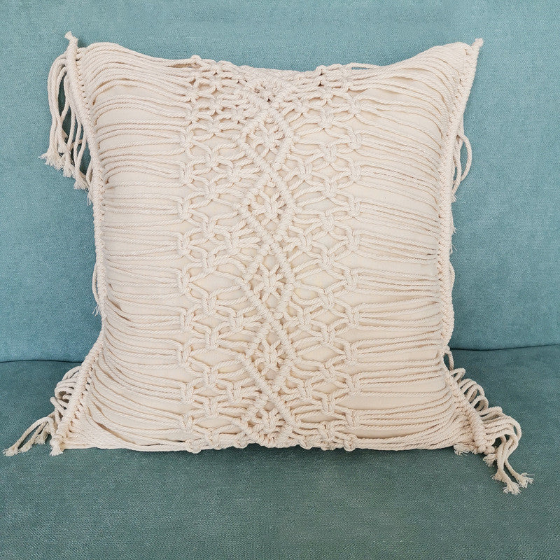 Handmade Macramé Pillow Cover – Cream – Style 5