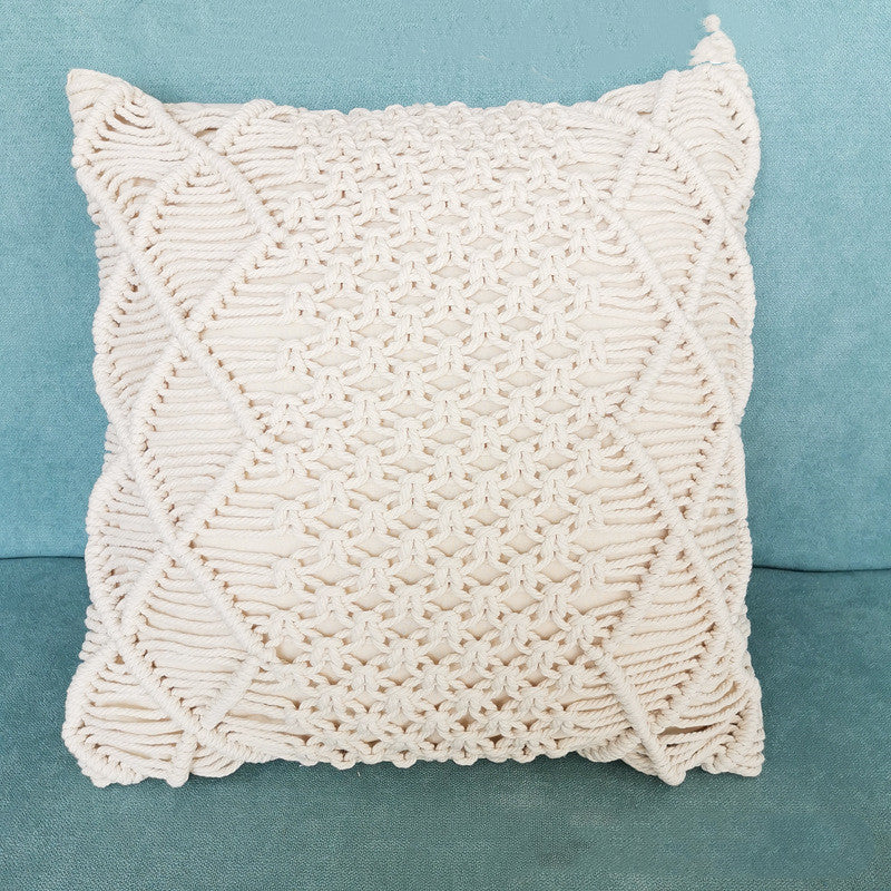 Handmade Macramé Pillow Cover – Cream – Style 4