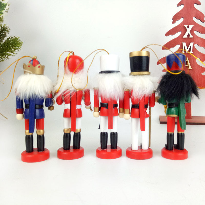 Wooden nutcracker Christmas ornaments, box of 5 – view 5