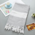 Turkish-style peshtemal towel with tassels – view 1