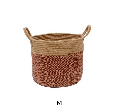 Two-tone woven rope storage basket – view 7