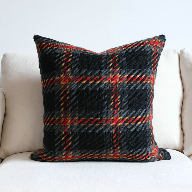 Knitted tartan pillow cover – view 3