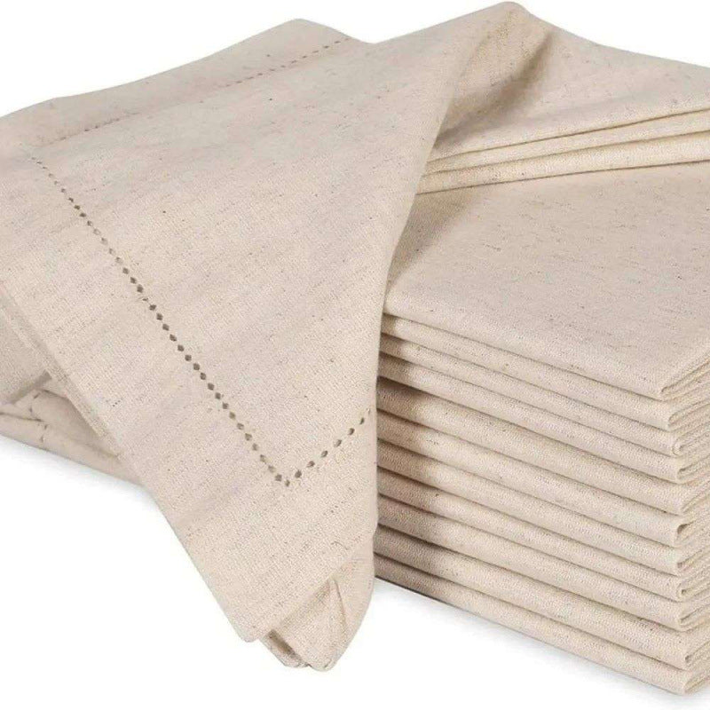 Hemstitched cotton-linen napkins, set of 6 – view 3