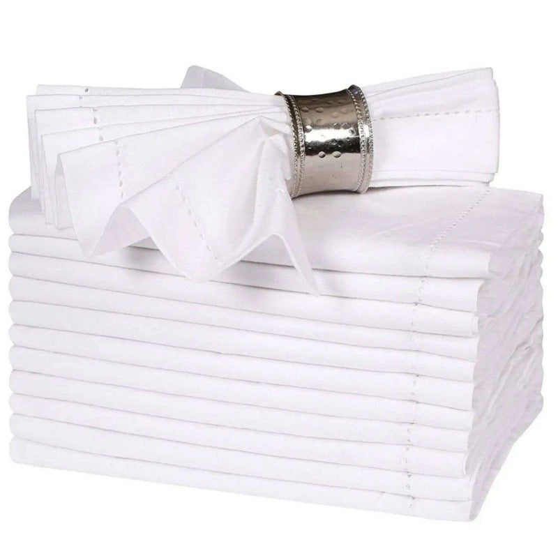 Hemstitched cotton-linen napkins, set of 6 – view 2