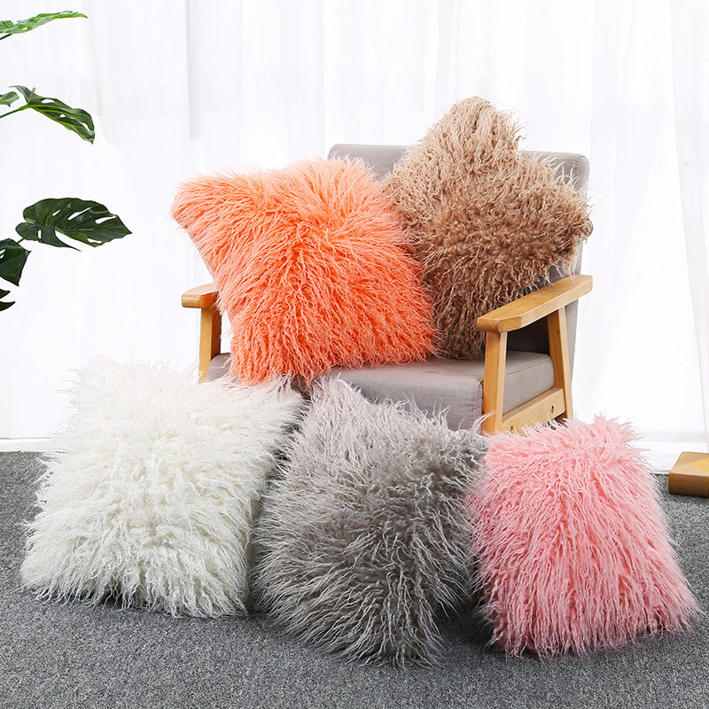 Long-pile faux fur pillow cover – view 1