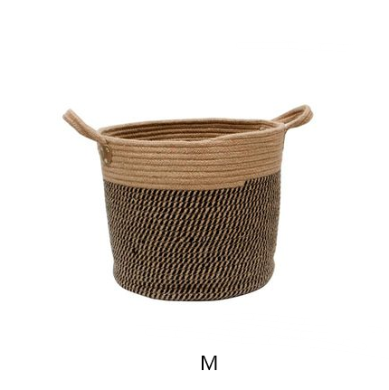 Two-tone woven rope storage basket – view 4