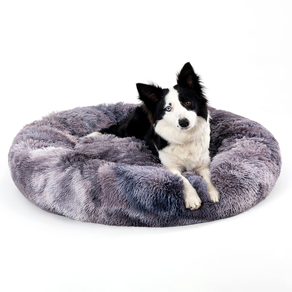 Fluffy donut calming dog bed