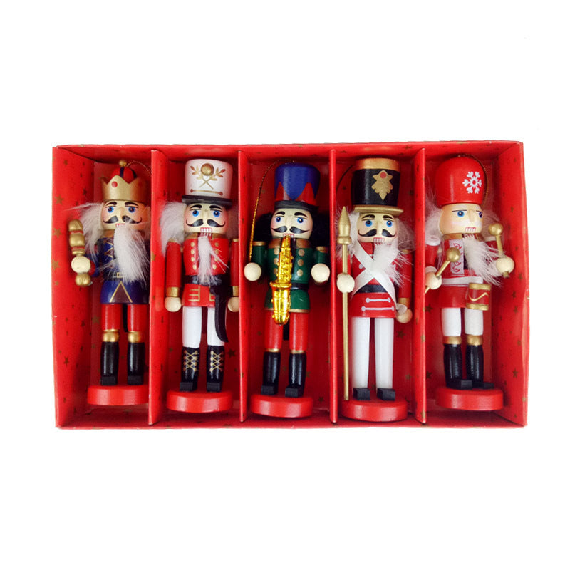 Wooden Nutcracker Ornaments – Box of 5 – Box of 5