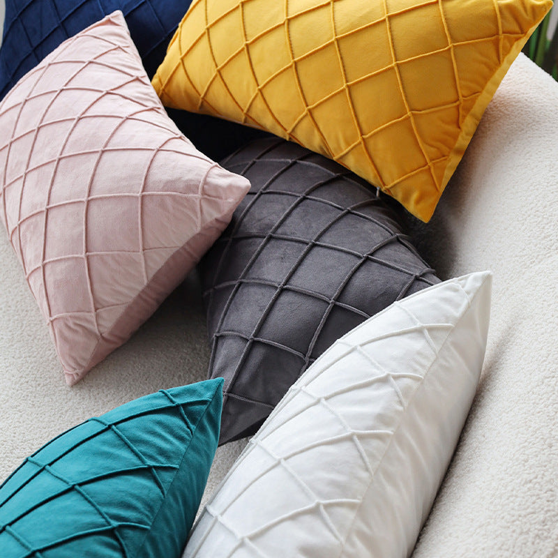 Velvet diamond pintuck pillow cover – view 3