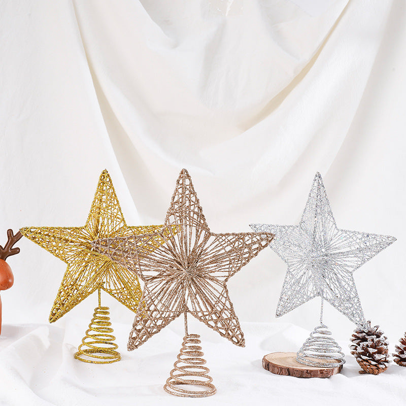 Glitter wire star Christmas tree topper – view 1