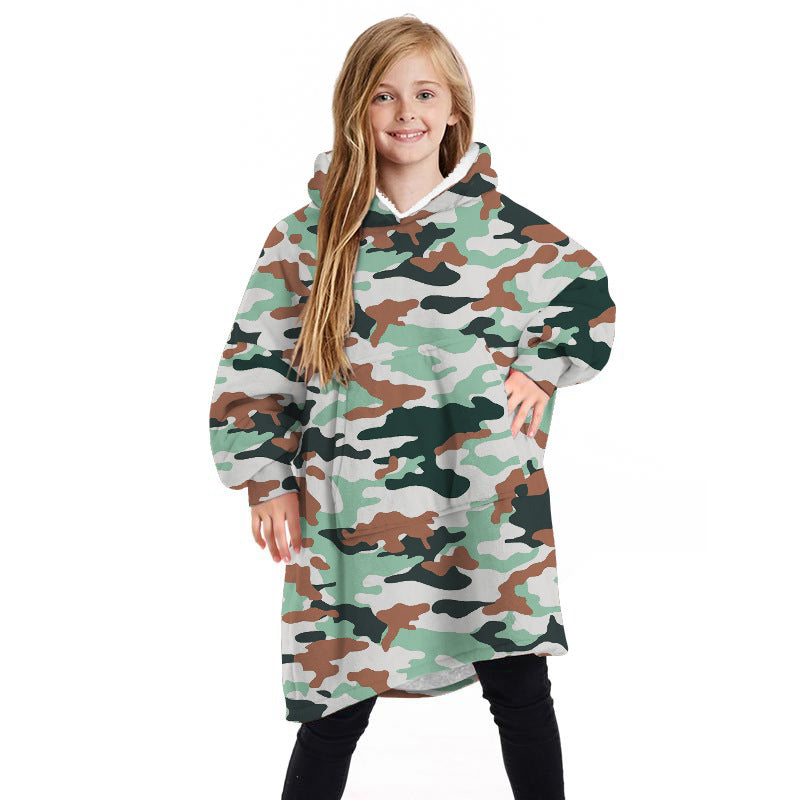 Little Cloud kids wearable blanket hoodie in Camo