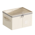 Cotton-linen storage box with clear lid – view 4