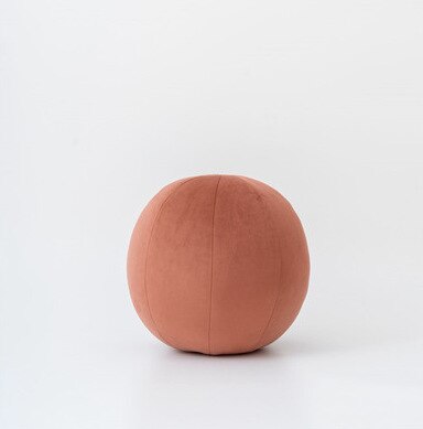 Velvet ball throw pillow in Terracotta