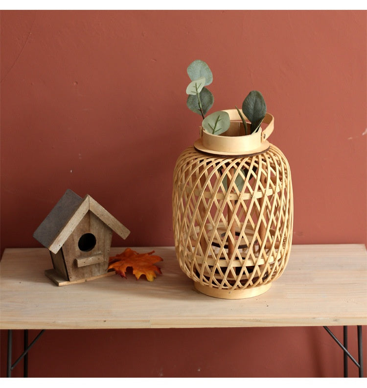 Diamond weave bamboo lantern – view 4