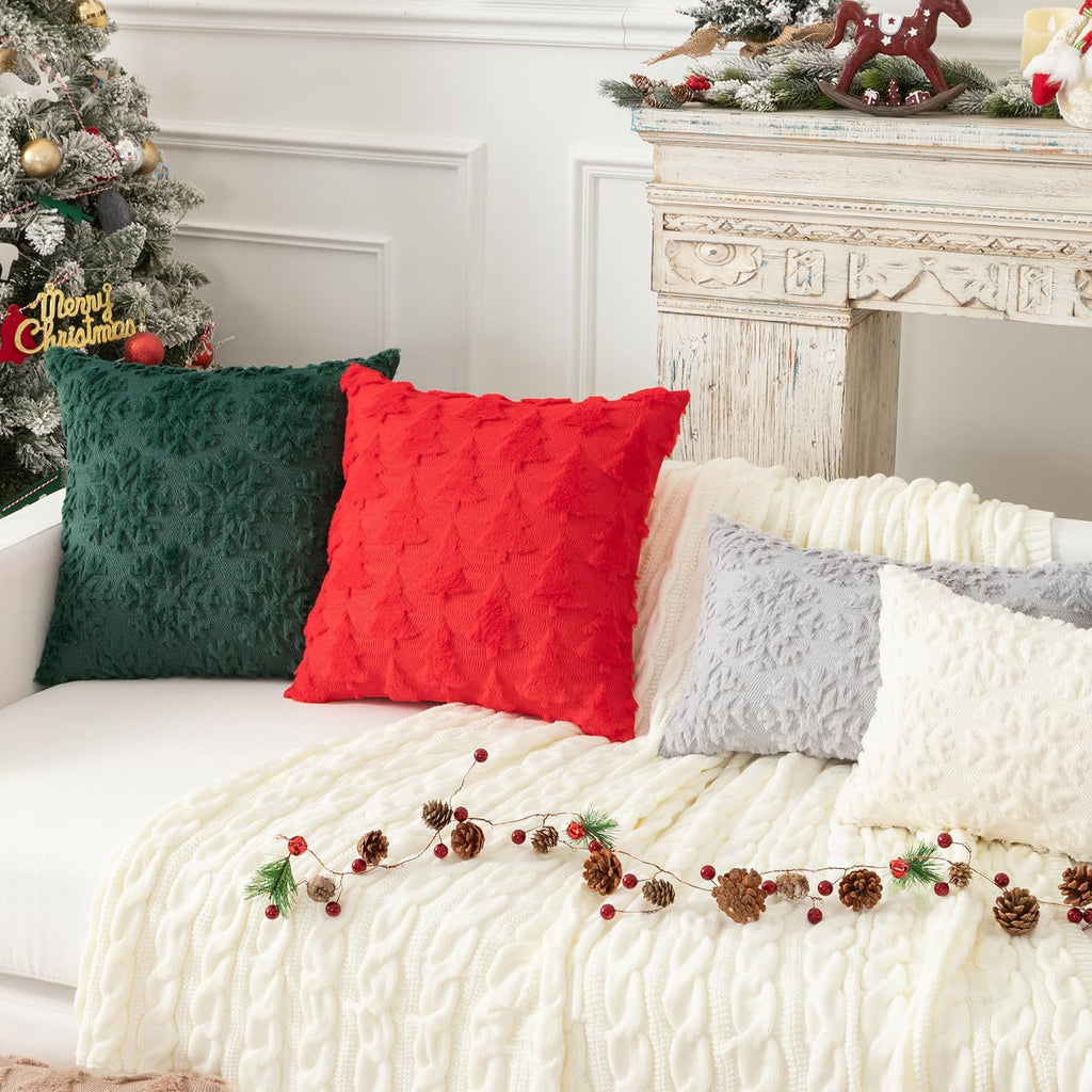 Plush Christmas tree pillow cover – view 1