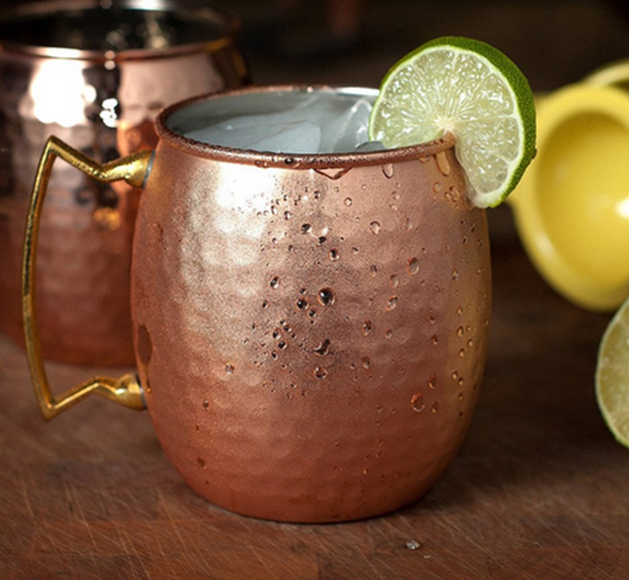 Hammered copper Moscow mule mug