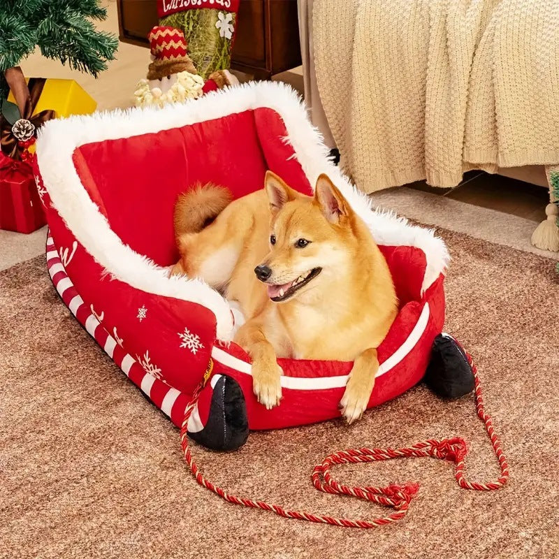 Christmas sleigh pet bed – view 1