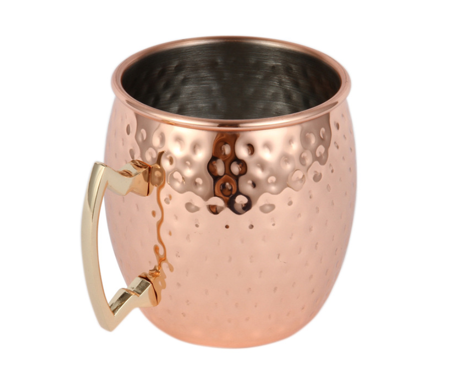 Hammered copper Moscow mule mug