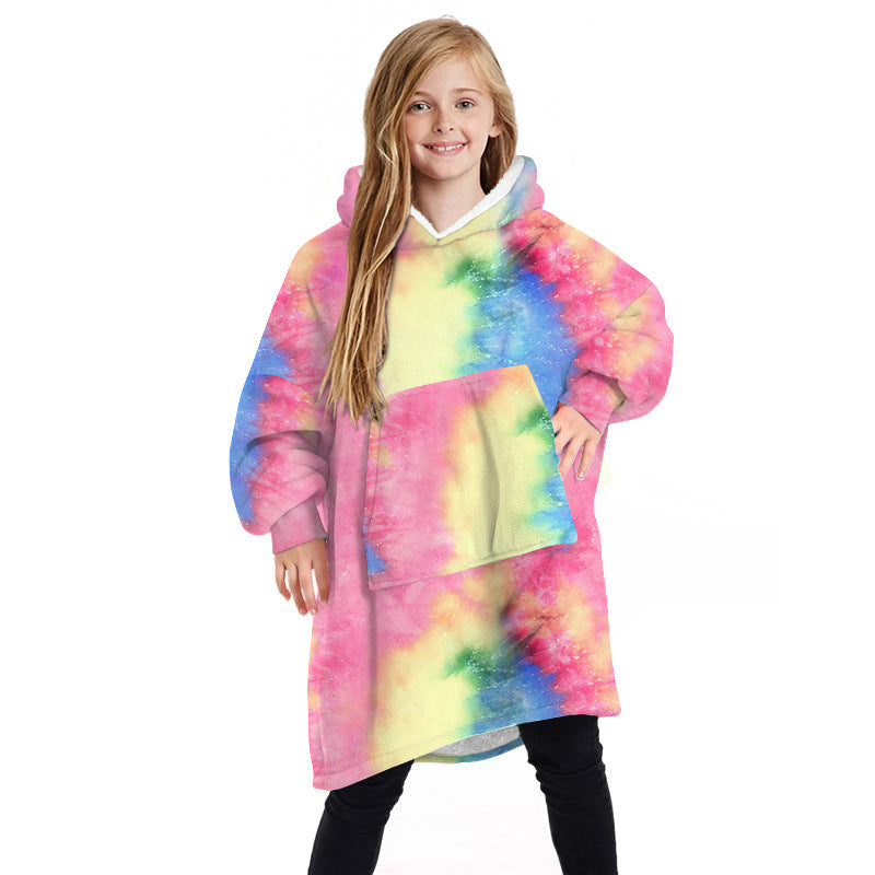 Little Cloud kids wearable blanket hoodie in Tie-Dye