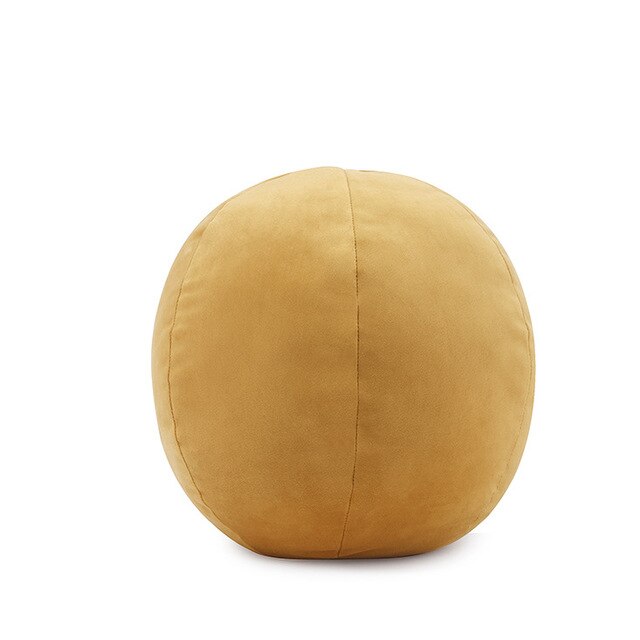 Velvet ball throw pillow in Mustard