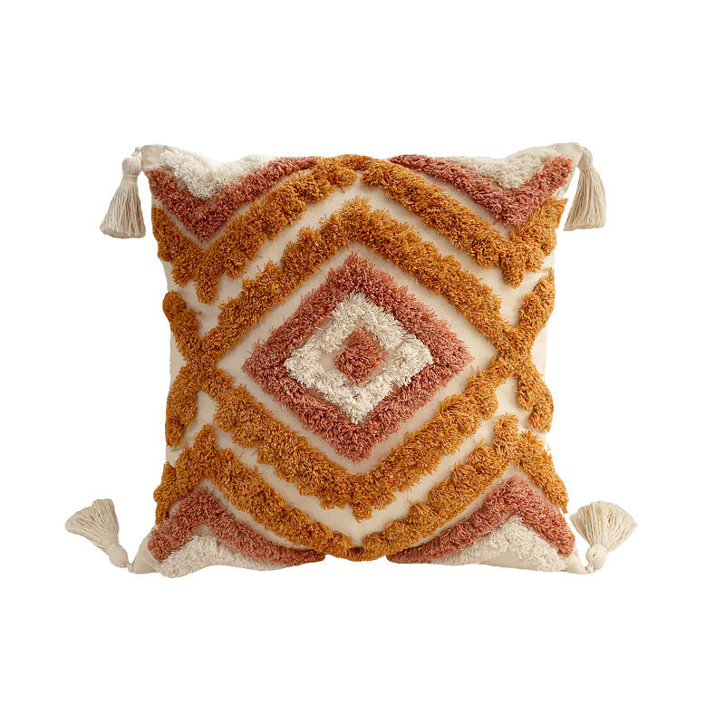 Boho tufted pillow with tassels – view 5