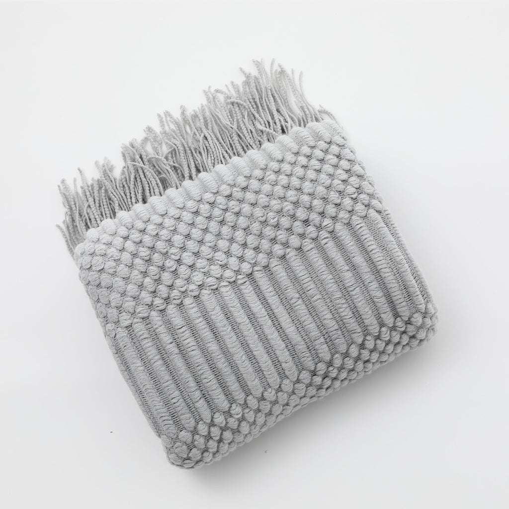 Knit throw blanket with tassels – view 12