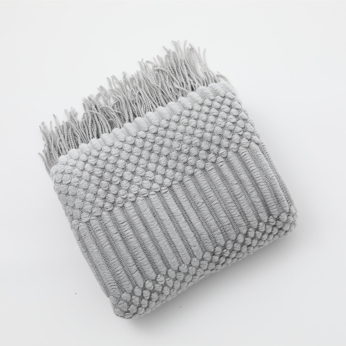 Knit throw blanket with tassels – view 12