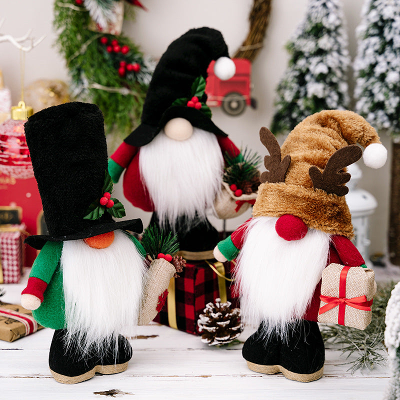 Scandinavian Christmas gnome plush with long white beard – view 1